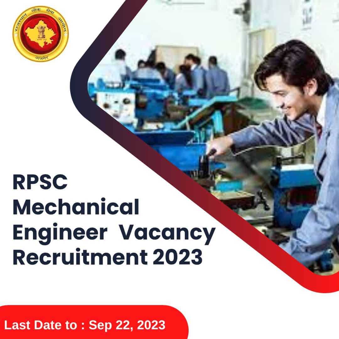 RPSC Vacancy 2023 Mechanical Engineer
