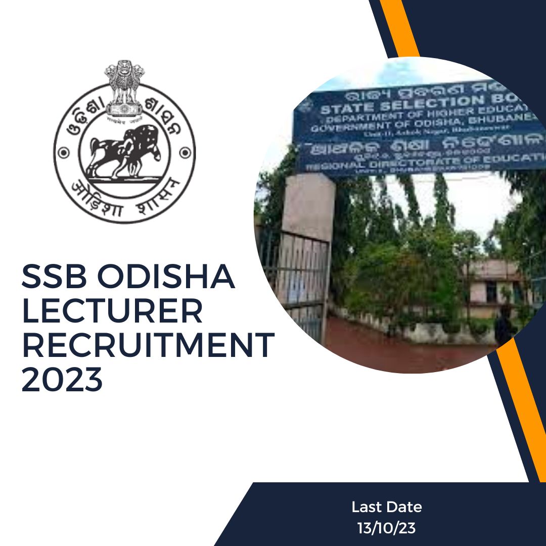 SSB Odisha lecturer recruitment 2023